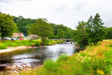 Yorkshire Dales. River Wharfe near Bolton Abbey in North Yorkshire, Great Britain.