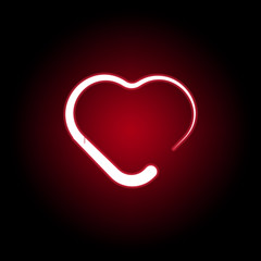 Heart icon in red neon style. Set of hearts illustration icons. Signs, symbols can be used for web, logo, mobile app, UI, UX