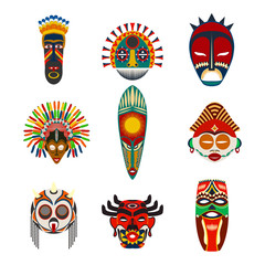 Tribal masks set 5