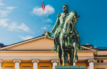 Fototapeta na wymiar Pomnik przed pałacem króla