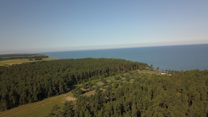 Aerial view of coastline Jurkalne Baltic sea Latvia