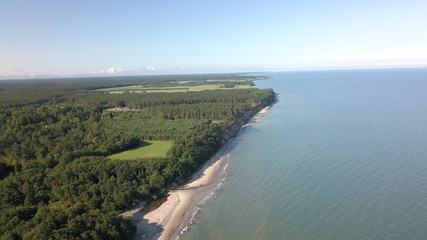 Fototapeta na wymiar Aerial view of coastline Jurkalne Baltic sea Latvia