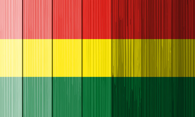 Flag of Bolivia (Variant flag of Bolivia - Civil flag), wooden background.