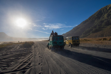 Naklejka premium Mount Bromo volcano during sunrise, 2019 East Java, Indonesia