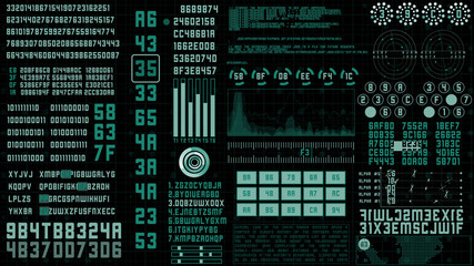 Futuristic HUD Screen Data Code