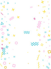 Memphis style geometric confetti vector background