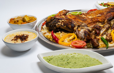 Arab Food ( kabsah with salad )