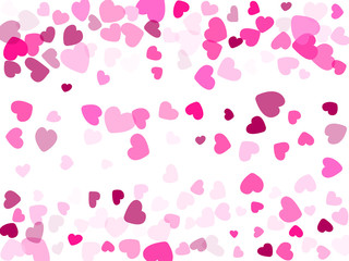 Hearts confetti flying vector background graphic design.