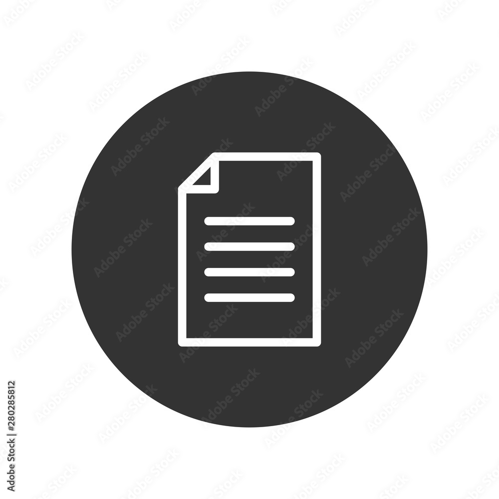 Aufkleber document icon isolated on white background. document icon in trendy design style. document vector ic