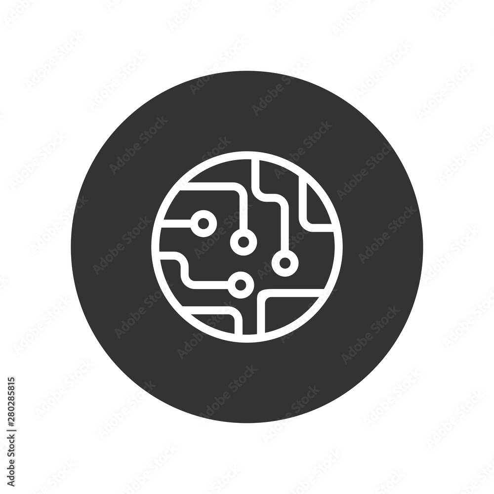 Poster circuit board icon isolated on white background. circuit board icon in trendy design style. circuit 