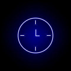 clock time target icon in blue neon style.. Elements of time illustration icon. Signs, symbols can be used for web, logo, mobile app, UI, UX
