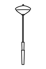 Streetlight post isolated cartoon symbol in black and white