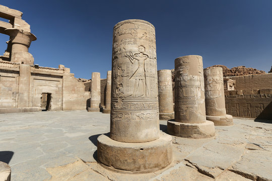 Column in Kom Ombo Temple, Aswan, Egypt