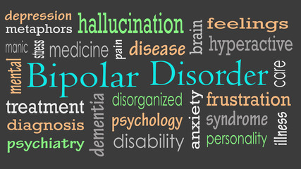 Bipolar disorder word cloud concept
