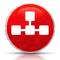 Network connections icon metallic grunge abstract red round button vector illustration