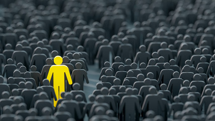 Leader and role model, business and teamwork concepts; original 3d rendering