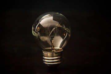 lightbulb standing up on a desk