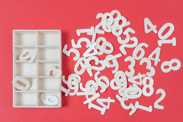White wooden numbers