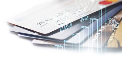 Credit cards stack on backgrounf