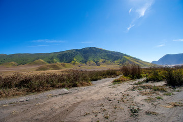 Mount Bromo volcano during sunrise, 2019 East Java, Indonesia