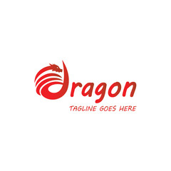 Dragon logo design template. Vector illustration