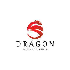 Dragon logo design template. Vector illustration