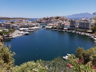 Fototapeta na wymiar view of port of Agios Nikolaus, Crete