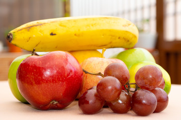Group of colorful fruits close up