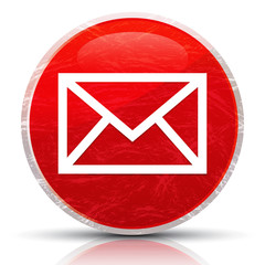 Email icon metallic grunge abstract red round button vector illustration