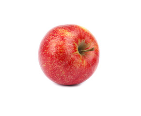 Ripe juicy red apple on white background