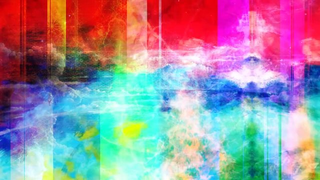 Rainbow Nebula Cloud Dust Powder Blowing and Swirling About - 4K Seamless Loop Motion Background Animation