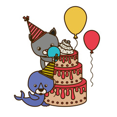 card of celebration with animals