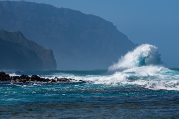 Monster Wave Along the Na Pali Coast, Kauai