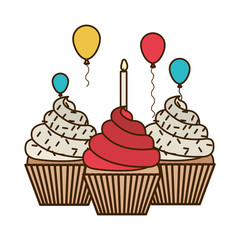 cake of happy birthday on white background