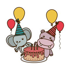 card of celebration with animals