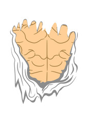 rücken muskeln shirt zerfetzt riss aufgerissen loch lustig stark sexy fake falsch clipart design bodybuilder fitness training stark sexy hübsch schön