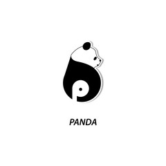 Panda logo design. Letter B with panda icon design. Panda logo. modern design © Uchank