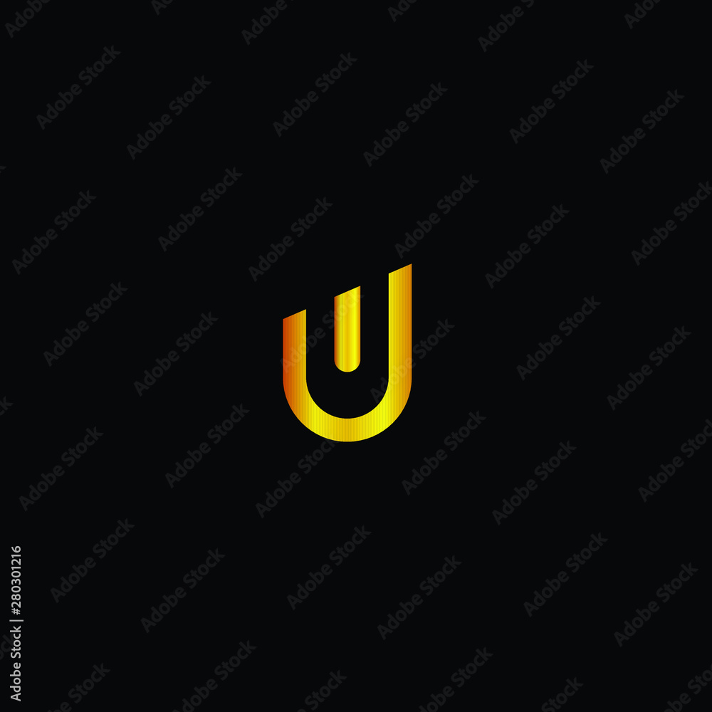 Sticker U initial letter logo icon