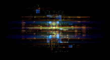 Led Light. Abstract effect. Future tech. Glare cubes. Digital cpu signal. .Shine grid. Modern big data. Neon flare. Quantum computer net system. .Magic code. Grid HUD lines. Web device. Blocks system.