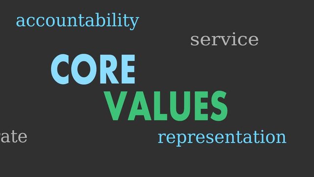 Core values word cloud, business concept - Illustration