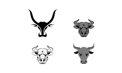 Bull set template vector