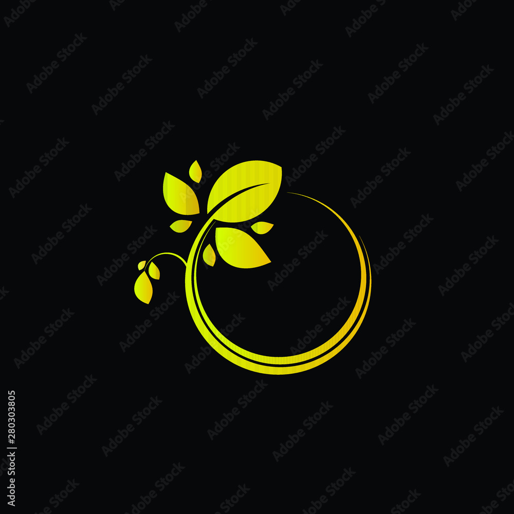 Sticker leaf logo icon for farm industry