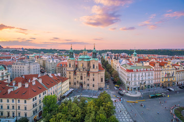 Fototapeta na wymiar Famous iconic image of Prague city skyline