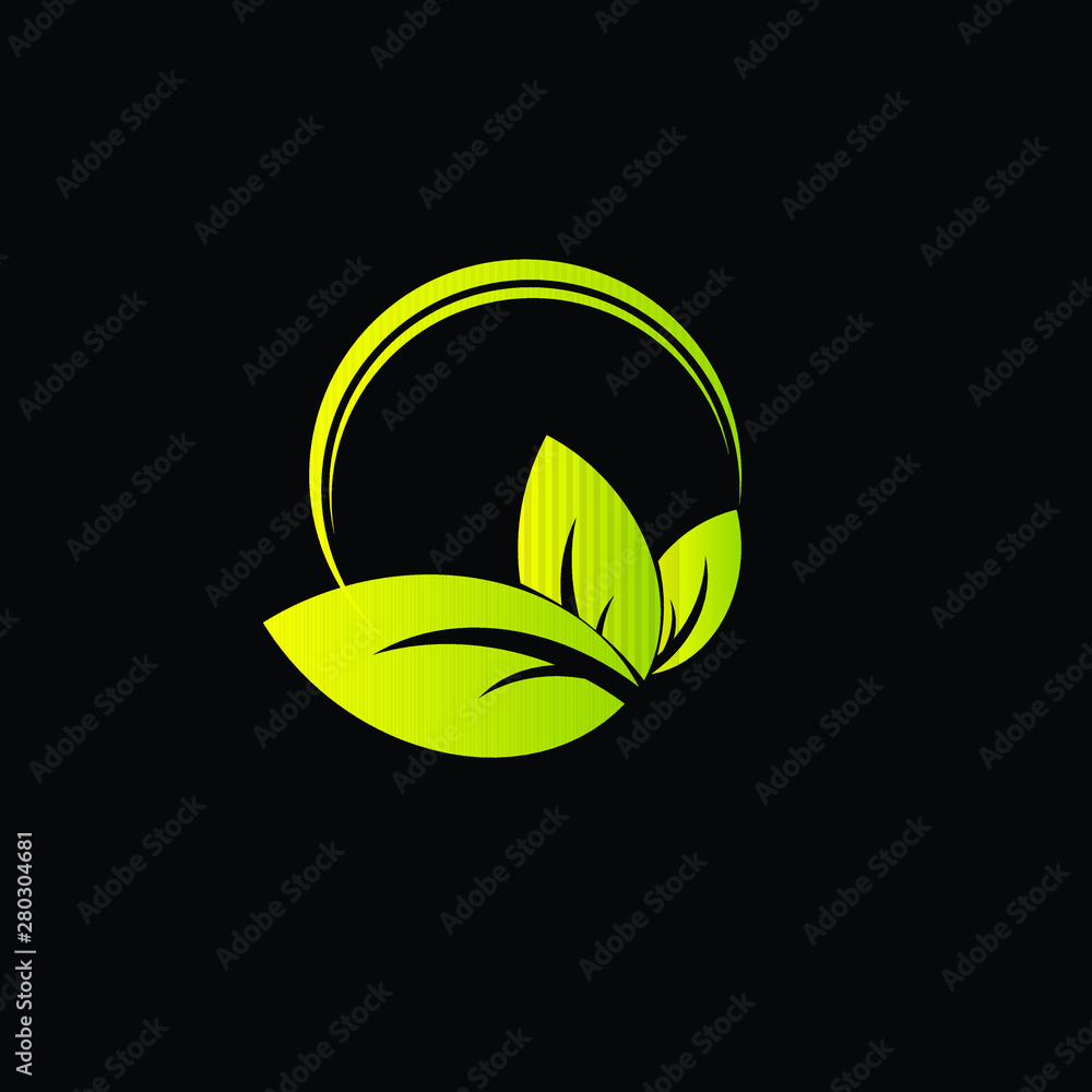 Wall mural leaf logo icon or ornament