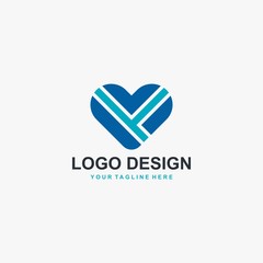 Love logo design, romance abstract icon illustration - Vector