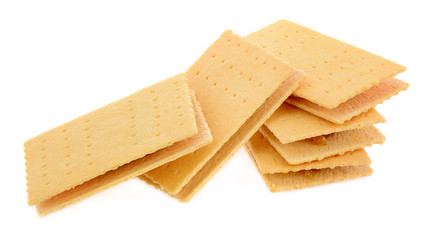 biscuits, filled with pineapple jam isolated on white background