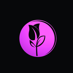 pink flower logo icon for beauty product