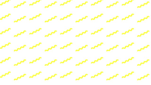 Wavy lines animated. Yellow, Squiggling lines on a White static background. Stylish and modern  2d background, retro design. Video pattern,Loop animation. Seamless motion design for text,poster,cover.