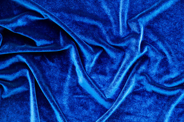 Blue fabric texture background top view mock up