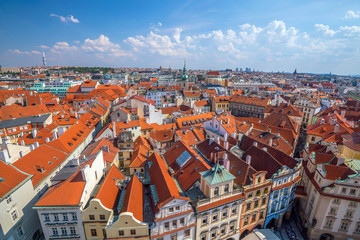 Naklejka na ściany i meble Famous iconic image of Prague city skyline